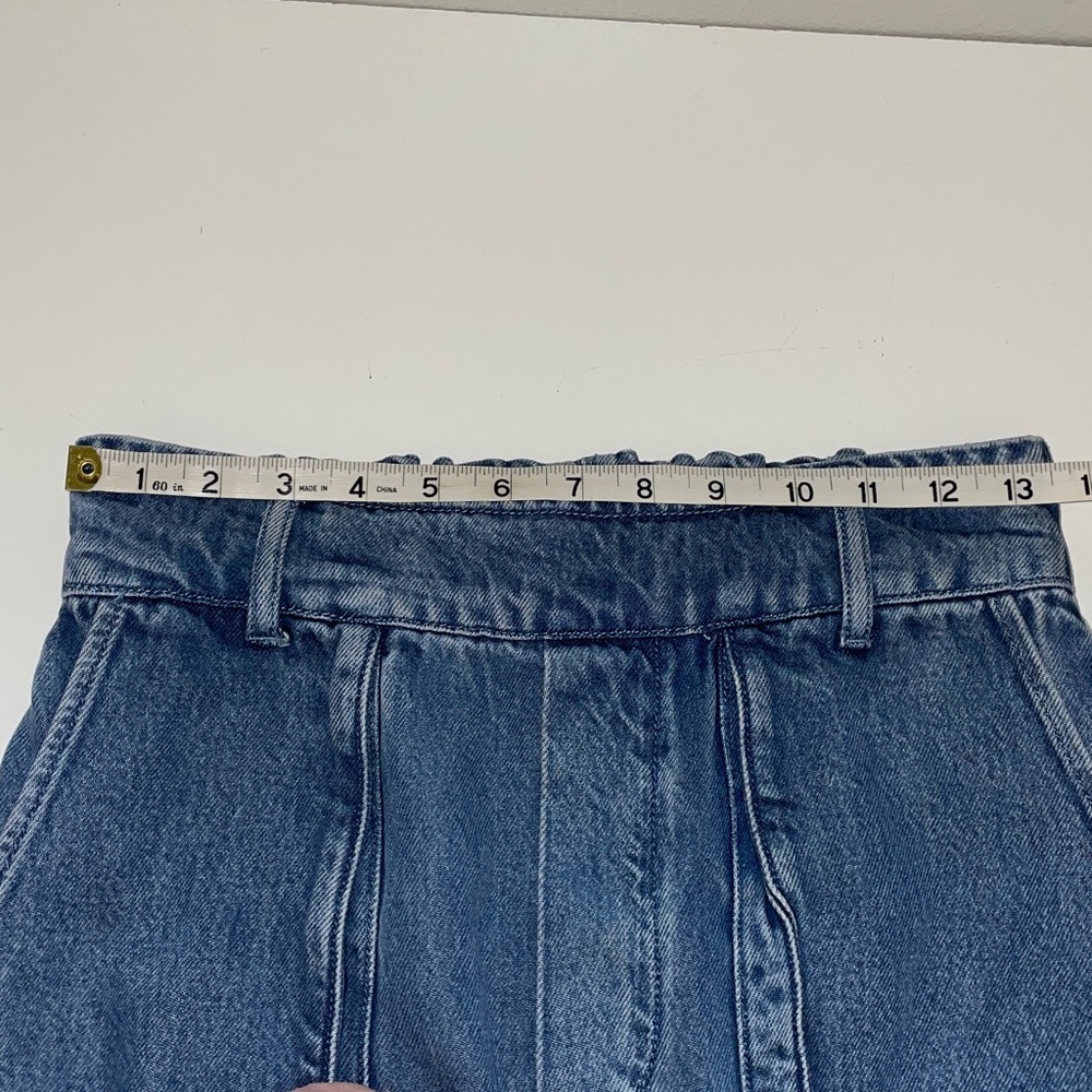 High-Rise Wide Leg Denim Pants in Blue - Picture 10 of 12